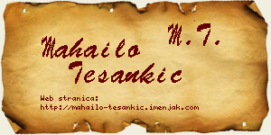 Mahailo Tešankić vizit kartica